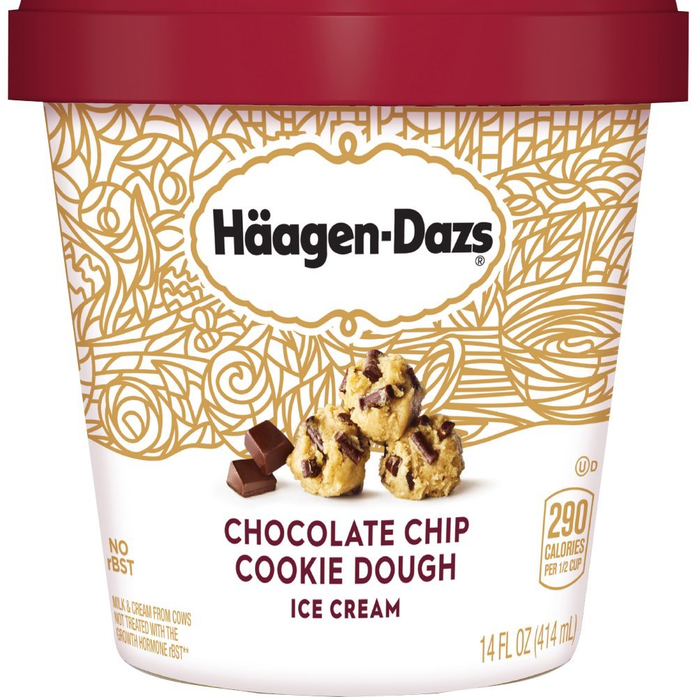 Amazon.com: Haagen-Dazs, Chocolate Chip Cookie Dough Ice Cream, 14